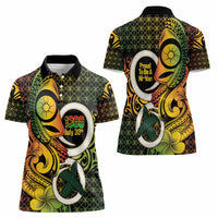 Vanuatu 1980 Women Polo Shirt Ni-Van Tamtam Sand Drawing Pattern