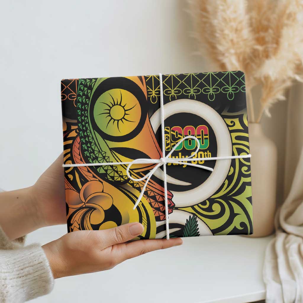 Vanuatu 1980 Wrapping Paper Ni-Van Tamtam Sand Drawing Pattern LT14 - Polynesian Pride