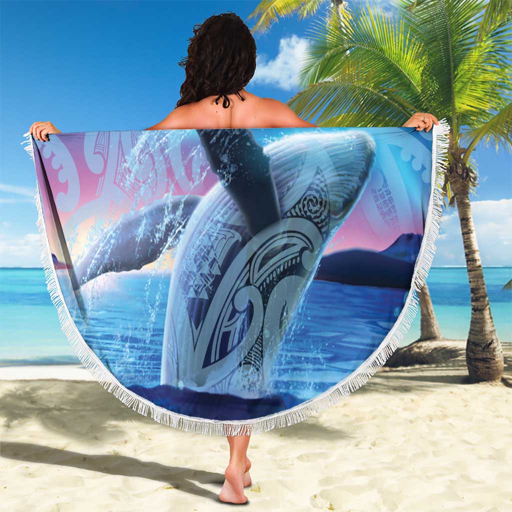 New Zealand Matariki Humpback Whale Beach Blanket Paikea Maori New Year Blue Galaxy LT14 - Polynesian Pride