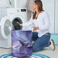 New Zealand Matariki Humpback Whale Laundry Basket Paikea Maori New Year Purple Galaxy LT14 - Polynesian Pride