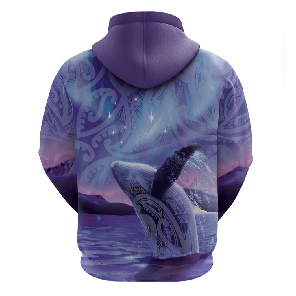 New Zealand Matariki Humpback Whale Hoodie Paikea Maori New Year Purple Galaxy