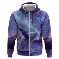 New Zealand Matariki Humpback Whale Hoodie Paikea Maori New Year Purple Galaxy