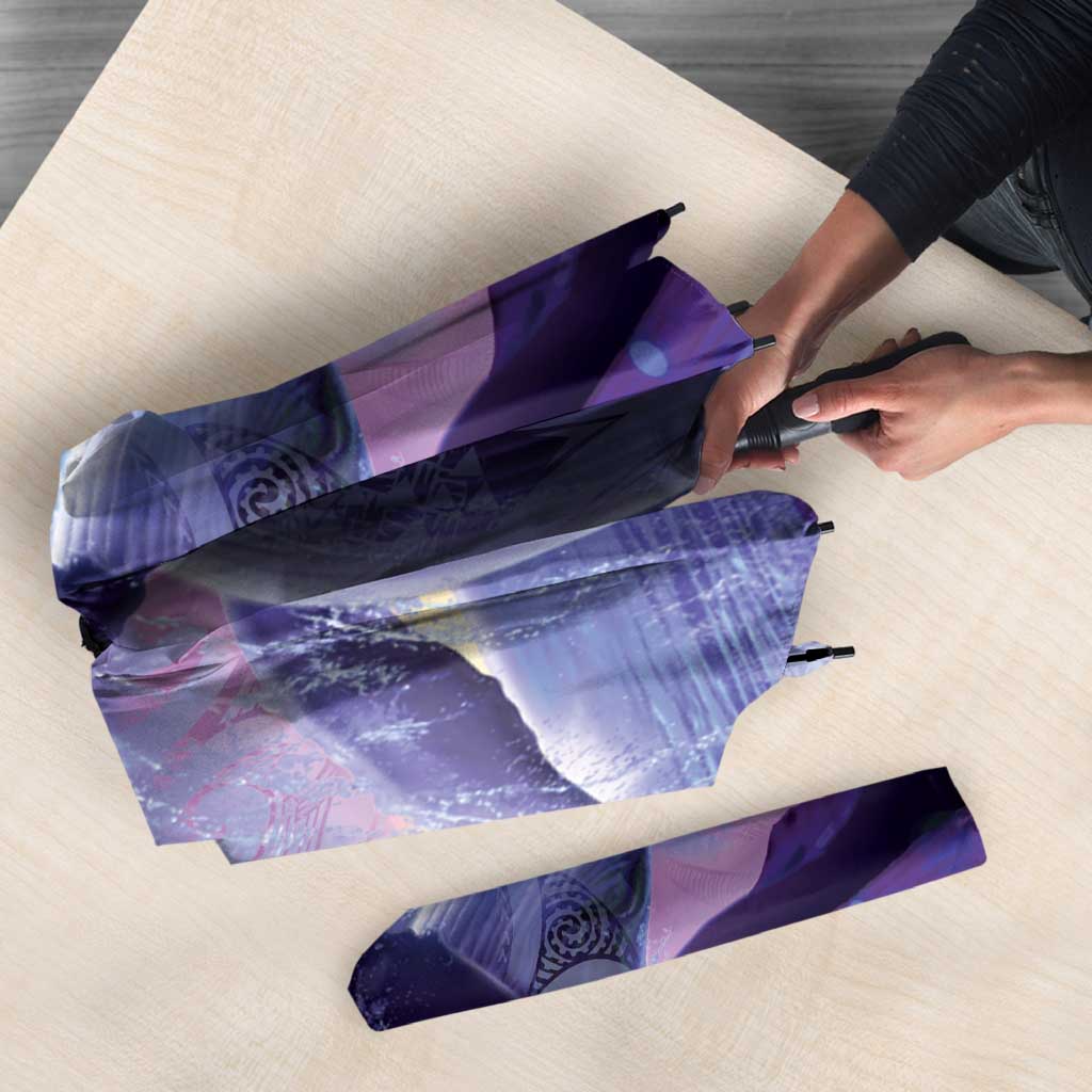 New Zealand Matariki Humpback Whale Umbrella Paikea Maori New Year Purple Galaxy LT14 - Polynesian Pride