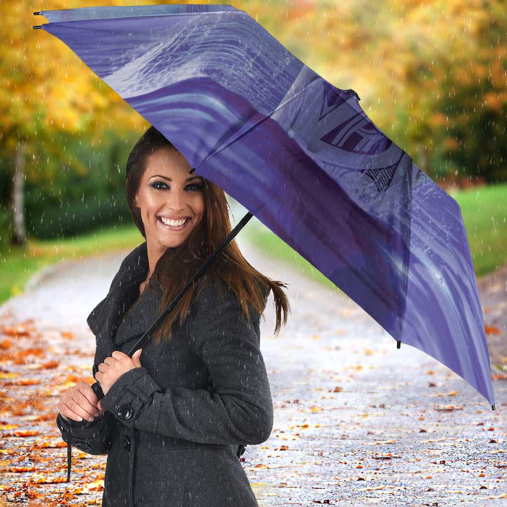 New Zealand Matariki Humpback Whale Umbrella Paikea Maori New Year Purple Galaxy LT14 - Polynesian Pride