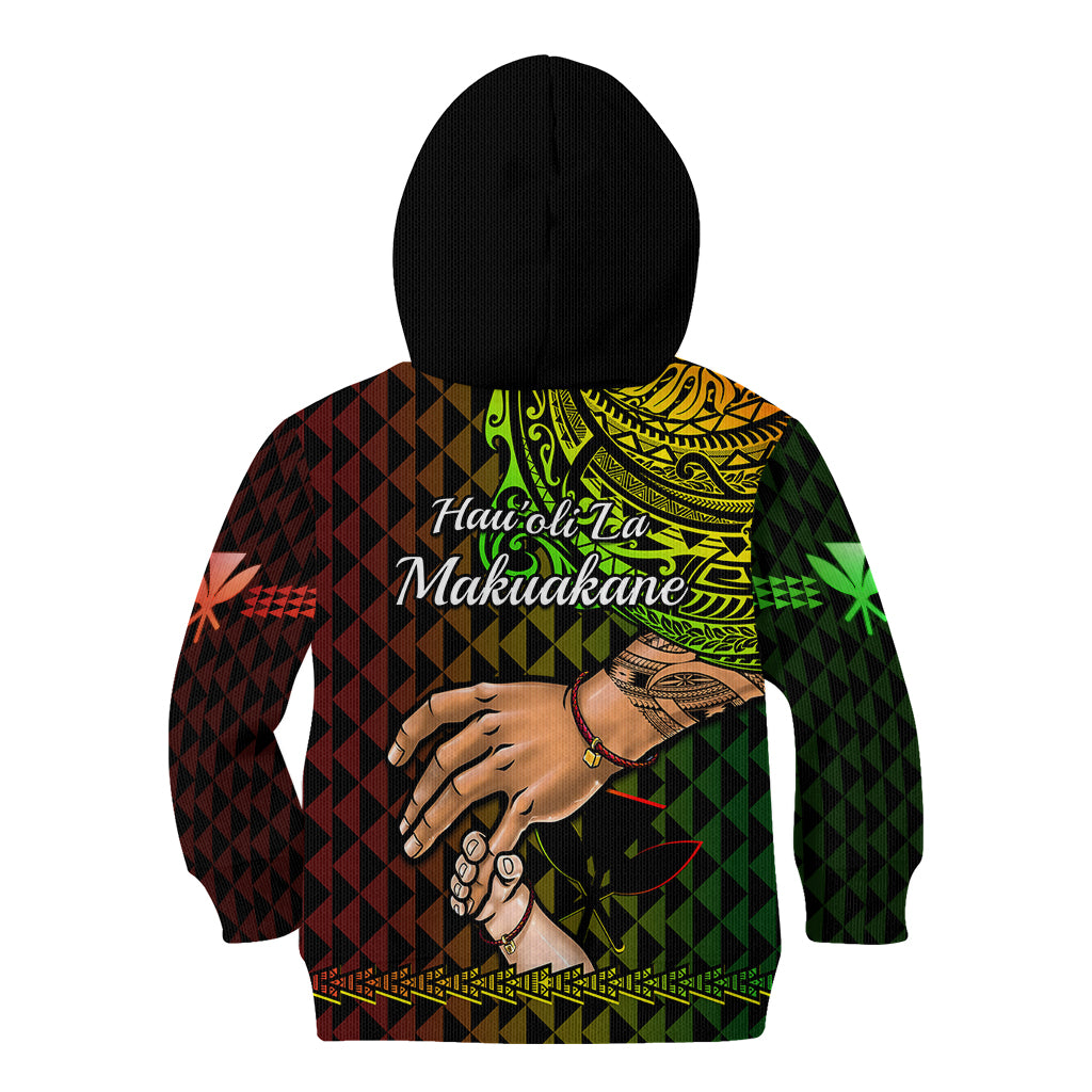 Polynesian Pride Father Day Hawaii Kid Hoodie Kanaka Kakau Hauoli La Makuakane LT14 - Polynesian Pride