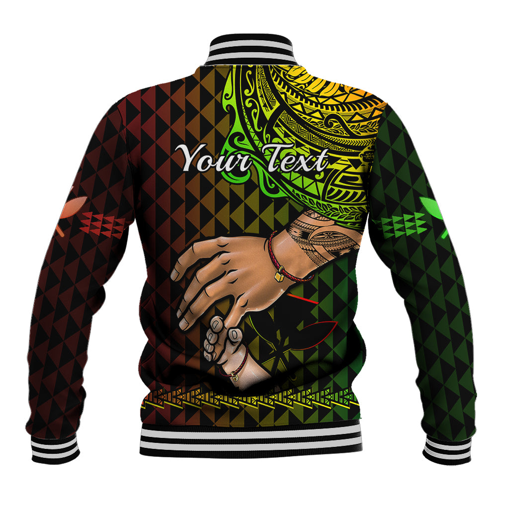 Personalised Father Day Hawaii Baseball Jacket Kanaka Kakau Hauoli La Makuakane LT14 - Polynesian Pride