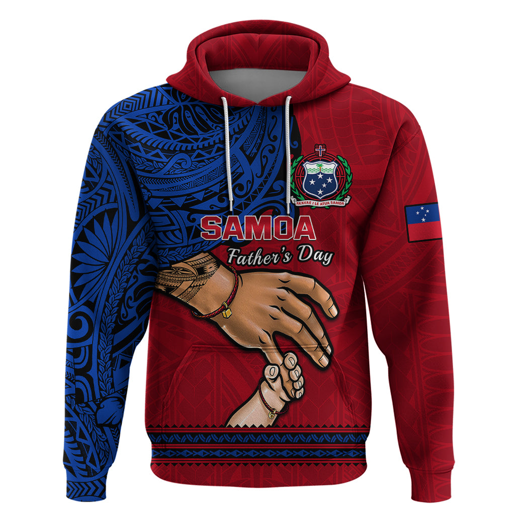 Polynesian Pride Father Day Samoa Hoodie Manuia le Aso Sa o Tama Red Version LT14 Red - Polynesian Pride