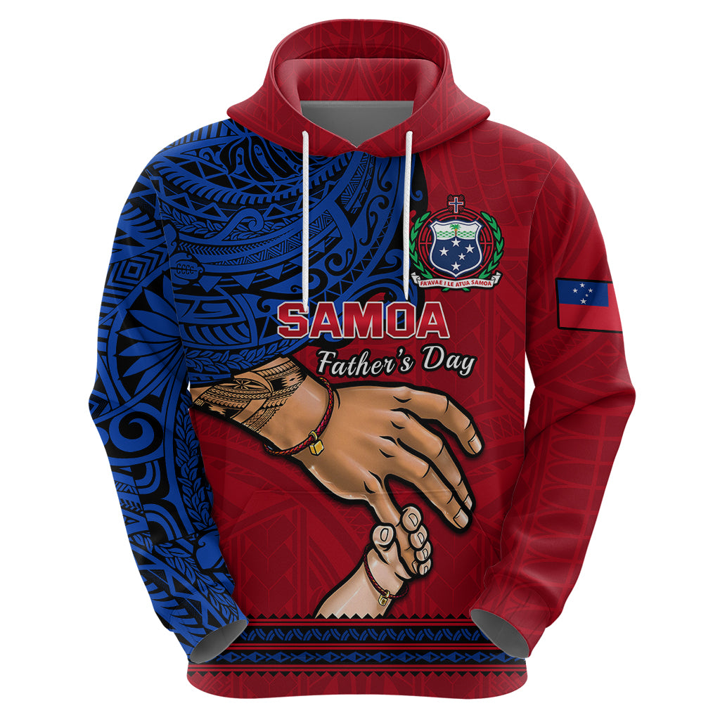 Polynesian Pride Father Day Samoa Hoodie Manuia le Aso Sa o Tama Red Version LT14 - Polynesian Pride