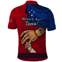 Polynesian Pride Father Day Samoa Polo Shirt Manuia le Aso Sa o Tama Red Version LT14 - Polynesian Pride