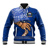 Polynesian Pride Father Day Samoa Baseball Jacket Manuia le Aso Sa o Tama Blue Version LT14 Unisex Blue - Polynesian Pride