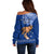 Polynesian Pride Father Day Samoa Off Shoulder Sweater Manuia le Aso Sa o Tama Blue Version LT14 - Polynesian Pride