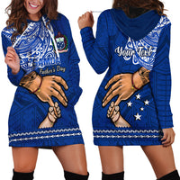 Personalised Father Day Samoa Hoodie Dress Manuia le Aso Sa o Tama Blue Version LT14 - Polynesian Pride