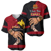 Polynesian Pride Father Day Papua New Guinea Baseball Jersey PNG I Love You Dad Black Version LT14 - Polynesian Pride