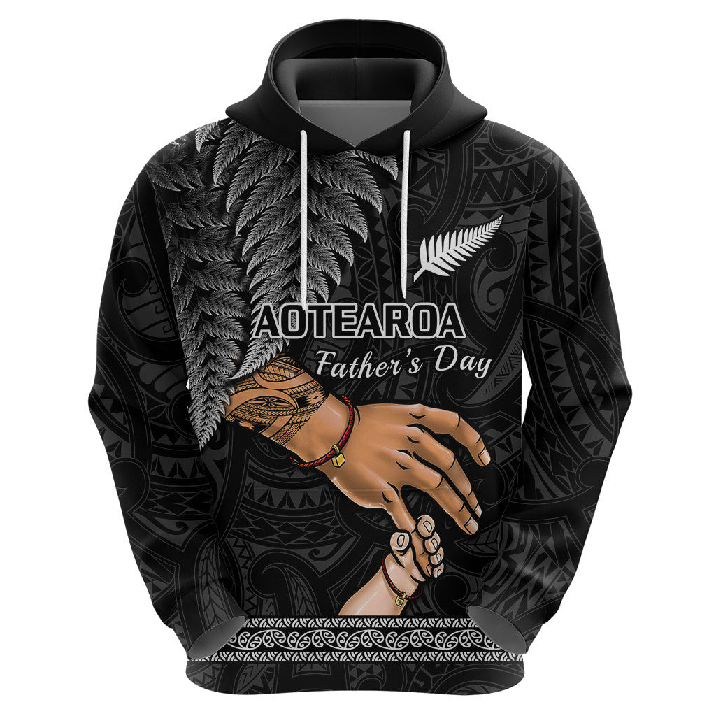 Custom Father Day New Zealand Hoodie Aotearoa Maori Fern I Love You Dad LT14 - Polynesian Pride