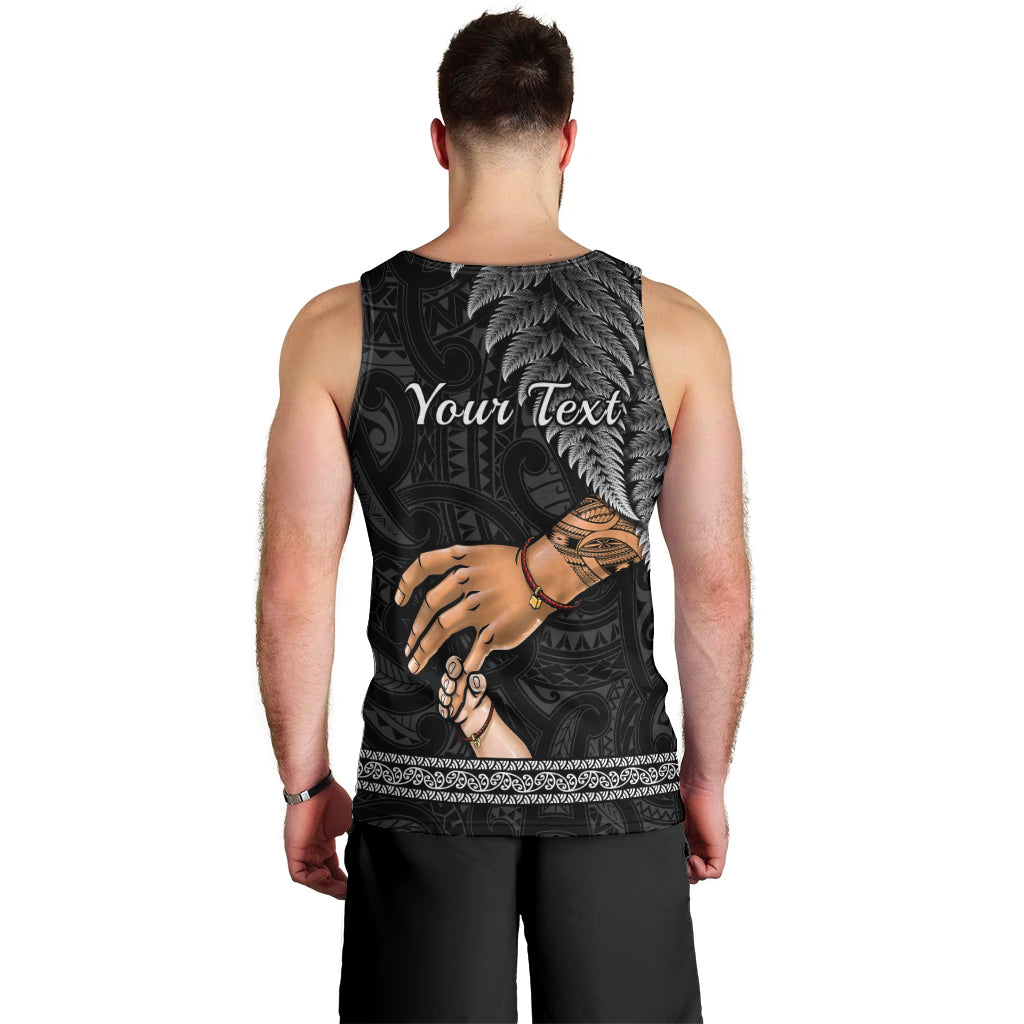 Personalised Father Day New Zealand Men Tank Top Aotearoa Maori Fern I Love You Dad LT14 - Polynesian Pride