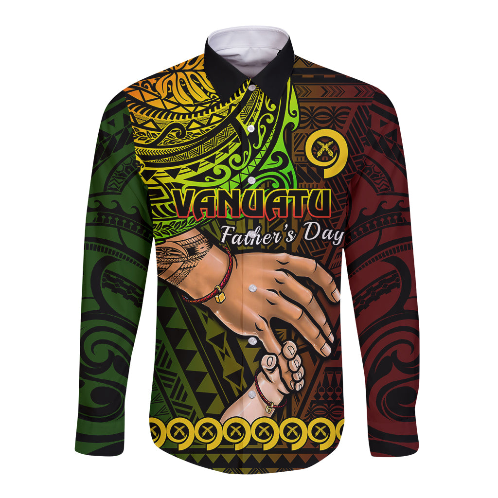 Polynesian Pride Father Day Vanuatu Long Sleeve Button Shirt I Love You Dad Reggae Version LT14 Unisex Reggae - Polynesian Pride