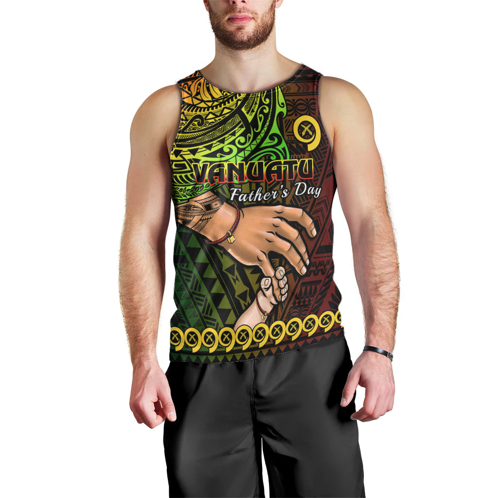Personalised Father Day Vanuatu Men Tank Top I Love You Dad Reggae Version LT14 - Polynesian Pride