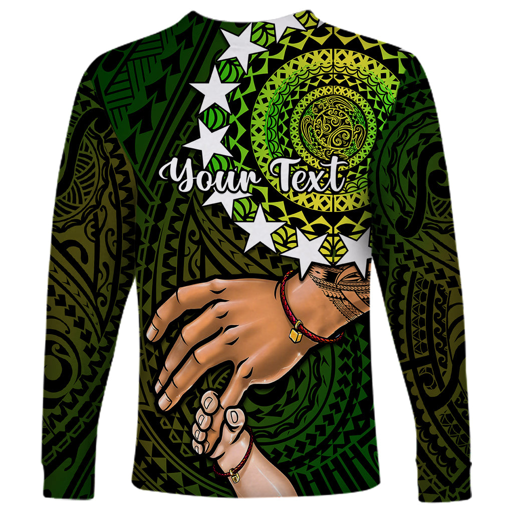 Personalised Father Day Cook Islands Long Sleeve Shirt I Love You Dad Kuki Airani Turtle Pattern LT14 - Polynesian Pride
