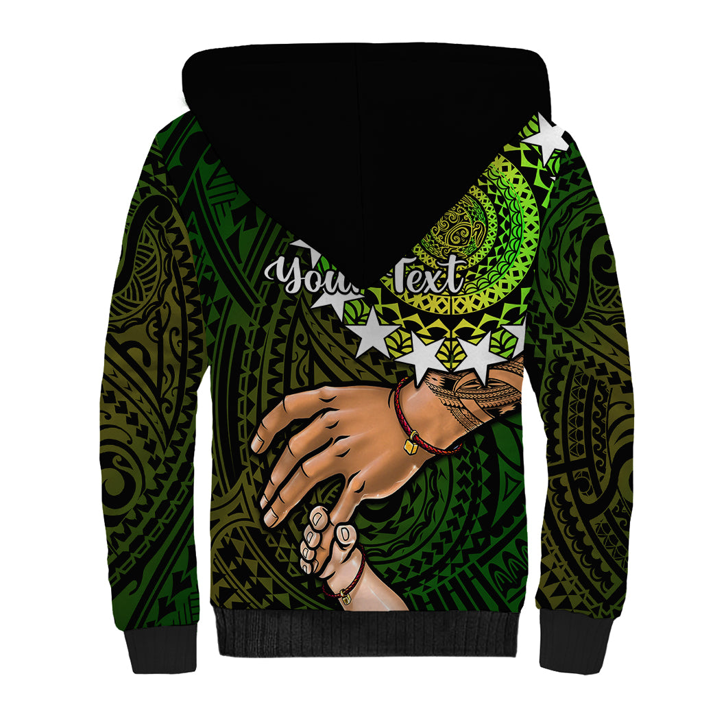 Personalised Father Day Cook Islands Sherpa Hoodie I Love You Dad Kuki Airani Turtle Pattern LT14 - Polynesian Pride