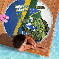 Solomon Islands Independence Day Beach Blanket Happy 7 July Crocodile Flag Style LT14 - Polynesian Pride
