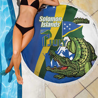 Solomon Islands Independence Day Beach Blanket Happy 7 July Crocodile Flag Style LT14 - Polynesian Pride
