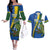 Solomon Islands Independence Day Couples Matching Off The Shoulder Long Sleeve Dress and Hawaiian Shirt Happy 7 July Crocodile Flag Style