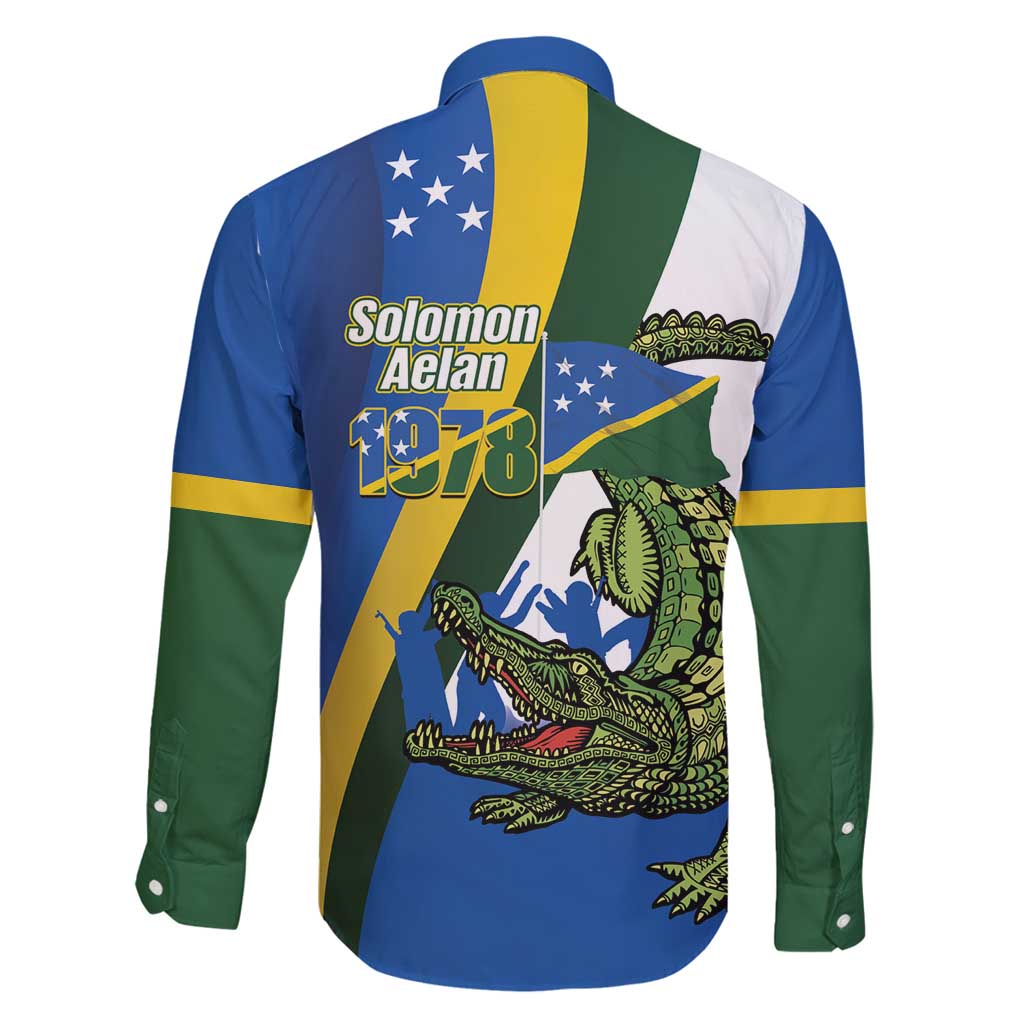 Solomon Islands Independence Day Family Matching Tank Maxi Dress and Hawaiian Shirt Happy 7 July Crocodile Flag Style LT14 - Polynesian Pride