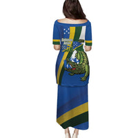 Solomon Islands Independence Day Puletasi Happy 7 July Crocodile Flag Style LT14 - Polynesian Pride