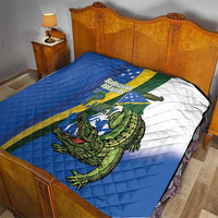 Solomon Islands Independence Day Quilt Happy 7 July Crocodile Flag Style LT14 - Polynesian Pride
