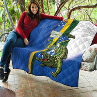 Solomon Islands Independence Day Quilt Happy 7 July Crocodile Flag Style LT14 - Polynesian Pride