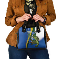 Solomon Islands Independence Day Shoulder Handbag Happy 7 July Crocodile Flag Style LT14 - Polynesian Pride