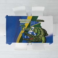 Solomon Islands Independence Day Tablecloth Happy 7 July Crocodile Flag Style LT14 Blue - Polynesian Pride