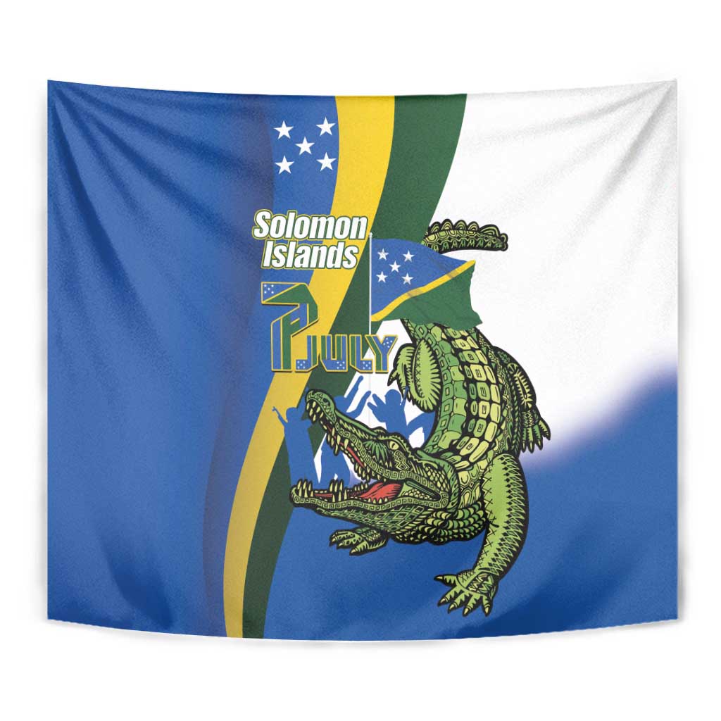Solomon Islands Independence Day Tapestry Happy 7 July Crocodile Flag Style LT14 - Polynesian Pride