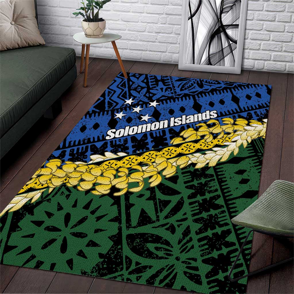 Halo Olaketa Solomon Islands Tapa Pattern Area Rug LT14 Blue - Polynesian Pride