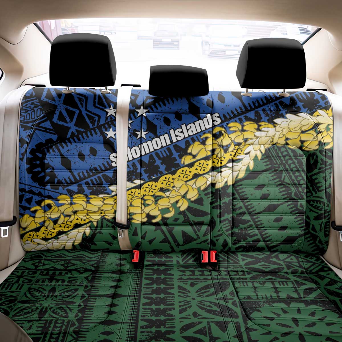 Halo Olaketa Solomon Islands Tapa Pattern Back Car Seat Cover LT14 - Polynesian Pride