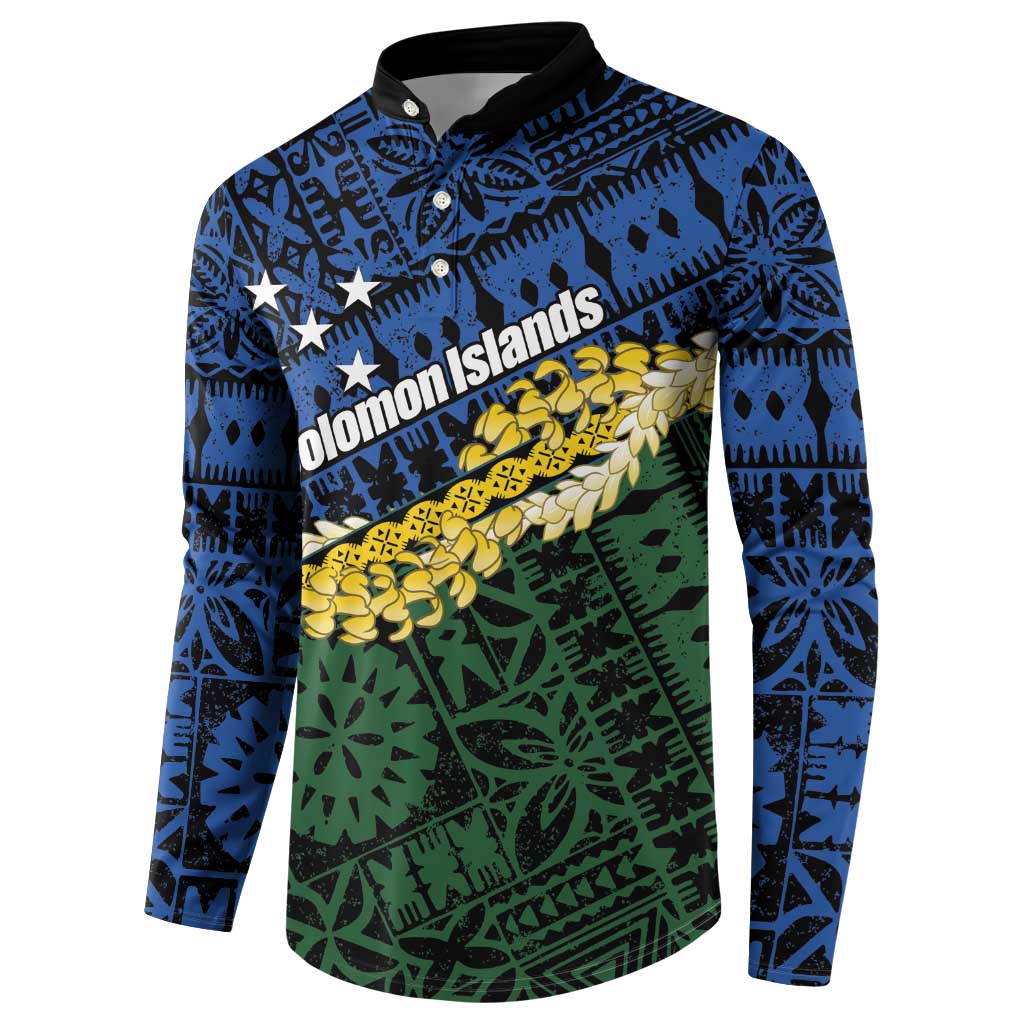 Halo Olaketa Solomon Islands Tapa Pattern Button Sweatshirt LT14 - Polynesian Pride