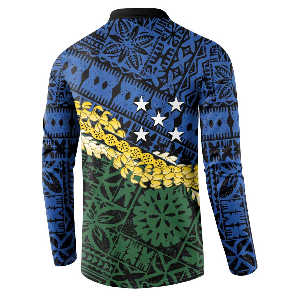 Halo Olaketa Solomon Islands Tapa Pattern Button Sweatshirt LT14 - Polynesian Pride