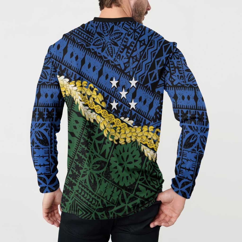 Halo Olaketa Solomon Islands Tapa Pattern Button Sweatshirt LT14 - Polynesian Pride