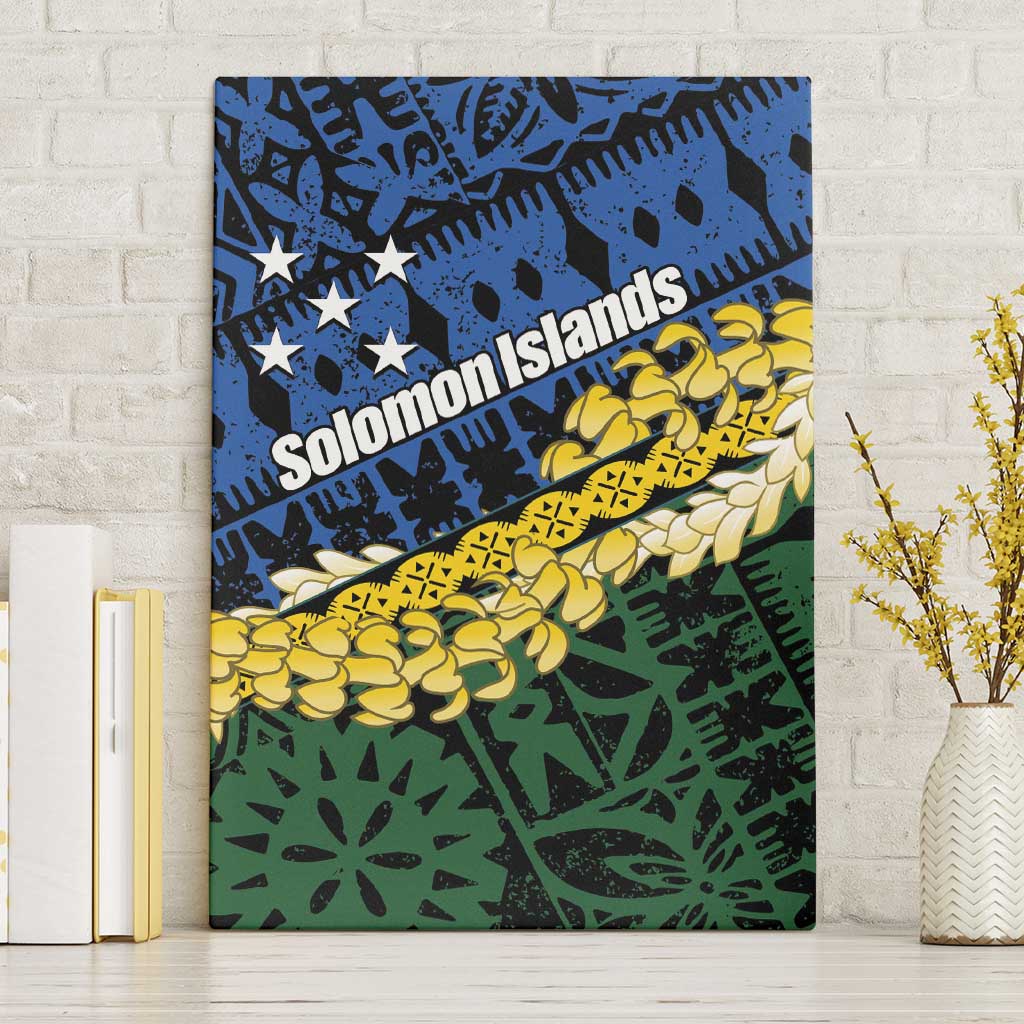 Halo Olaketa Solomon Islands Tapa Pattern Canvas Wall Art LT14 Without Frame Blue - Polynesian Pride