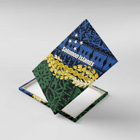Halo Olaketa Solomon Islands Tapa Pattern Canvas Wall Art LT14 With Frame Blue - Polynesian Pride