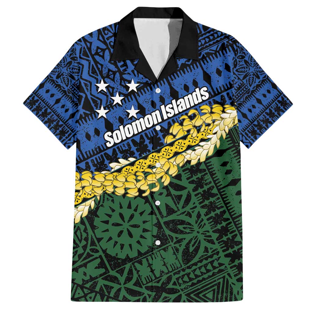 Halo Olaketa Solomon Islands Tapa Pattern Family Matching Long Sleeve Bodycon Dress and Hawaiian Shirt LT14 Dad's Shirt - Short Sleeve Blue - Polynesian Pride
