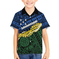 Halo Olaketa Solomon Islands Tapa Pattern Family Matching Long Sleeve Bodycon Dress and Hawaiian Shirt LT14 Son's Shirt Blue - Polynesian Pride