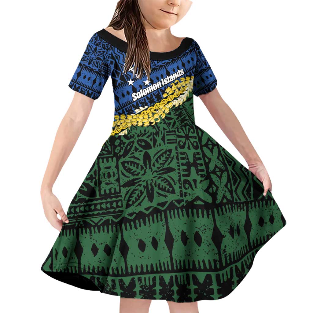Halo Olaketa Solomon Islands Tapa Pattern Family Matching Off Shoulder Short Dress and Hawaiian Shirt