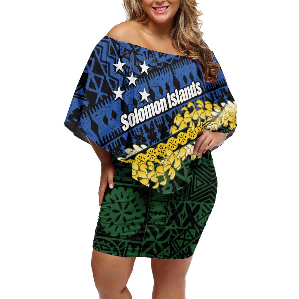 Halo Olaketa Solomon Islands Tapa Pattern Family Matching Off Shoulder Short Dress and Hawaiian Shirt