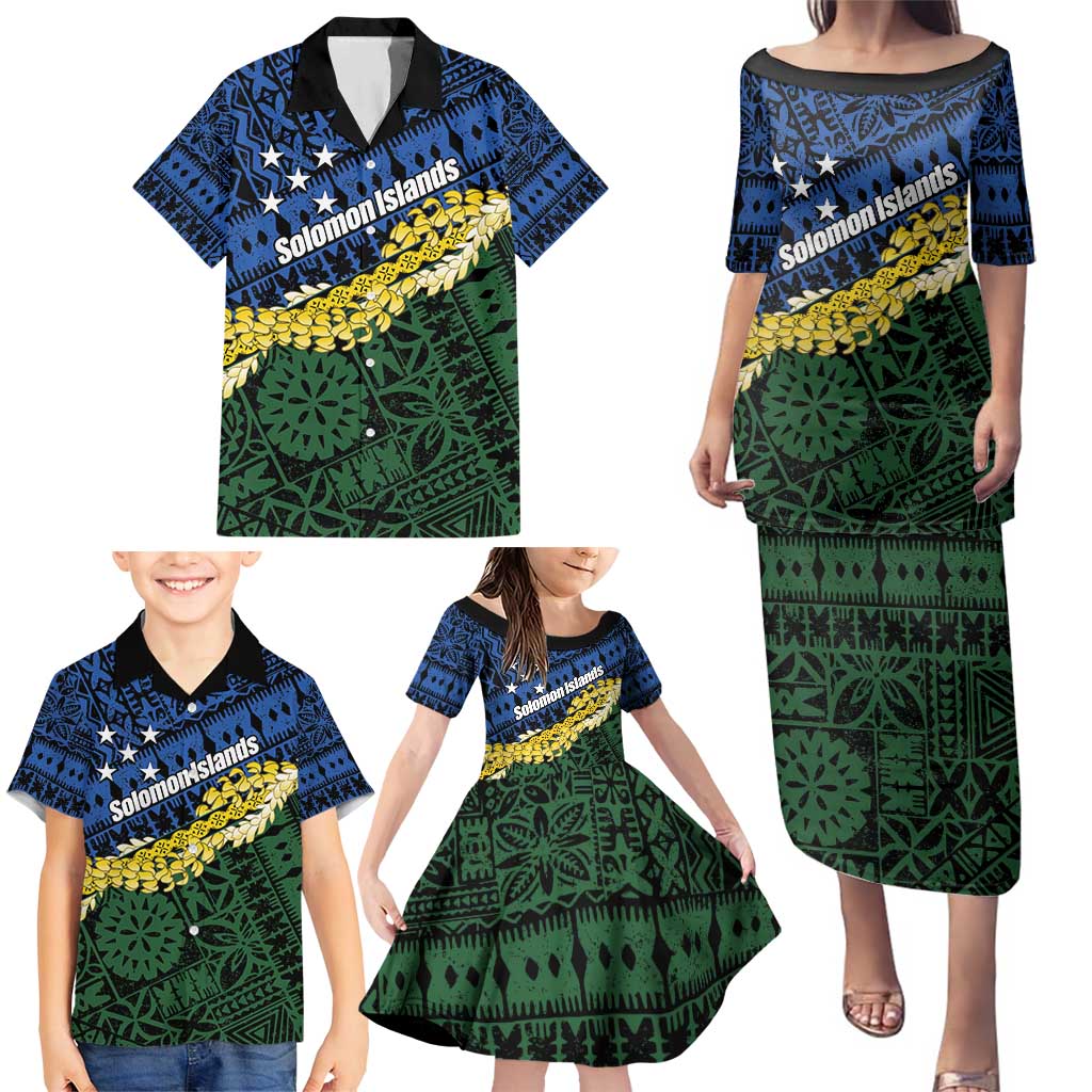 Halo Olaketa Solomon Islands Tapa Pattern Family Matching Puletasi and Hawaiian Shirt LT14 - Polynesian Pride