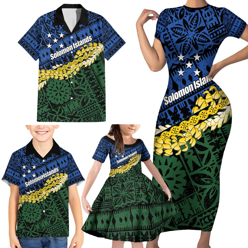 Halo Olaketa Solomon Islands Tapa Pattern Family Matching Short Sleeve Bodycon Dress and Hawaiian Shirt LT14 - Polynesian Pride