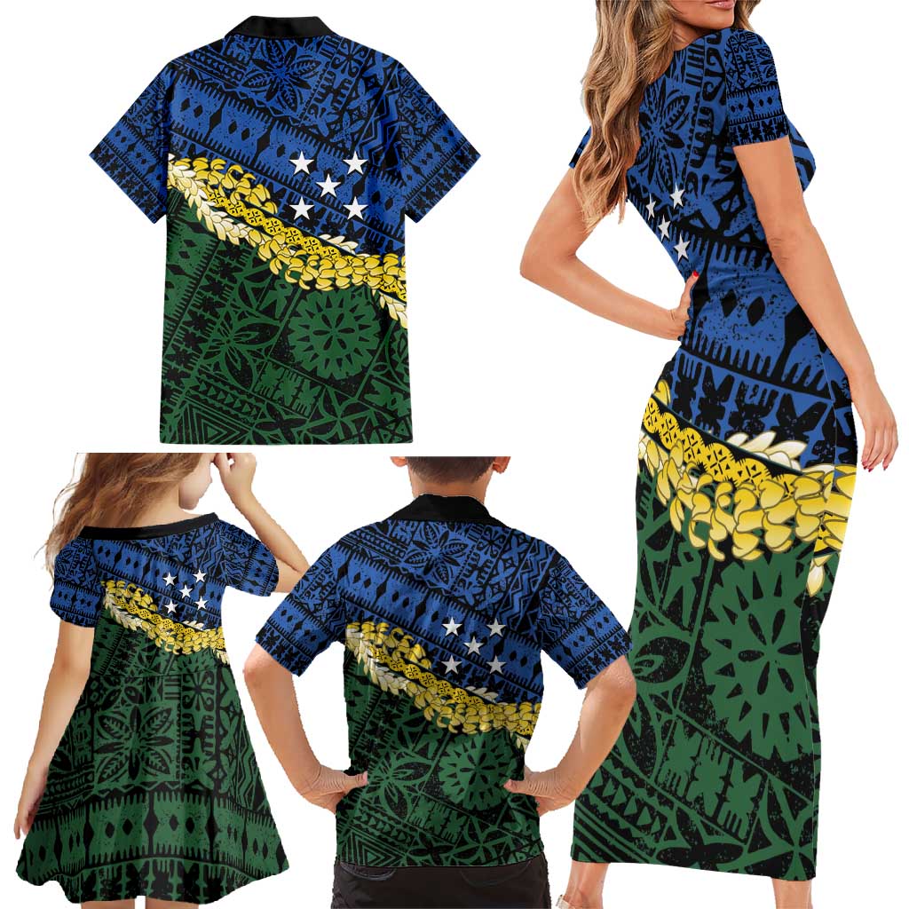 Halo Olaketa Solomon Islands Tapa Pattern Family Matching Short Sleeve Bodycon Dress and Hawaiian Shirt LT14 - Polynesian Pride
