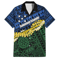 Halo Olaketa Solomon Islands Tapa Pattern Family Matching Short Sleeve Bodycon Dress and Hawaiian Shirt LT14 Dad's Shirt - Short Sleeve Blue - Polynesian Pride