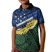 Halo Olaketa Solomon Islands Tapa Pattern Kid Polo Shirt LT14 Kid Blue - Polynesian Pride