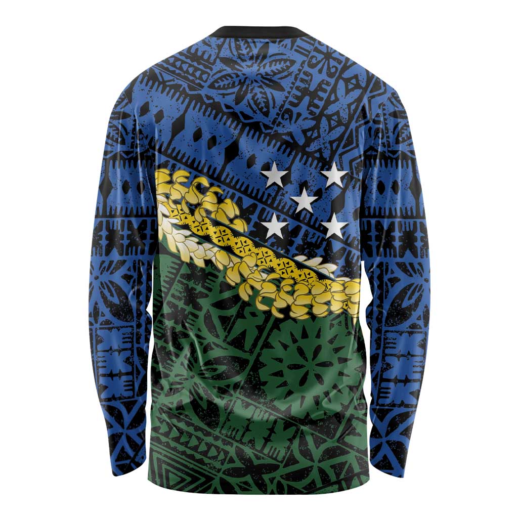 Halo Olaketa Solomon Islands Tapa Pattern Long Sleeve Shirt
